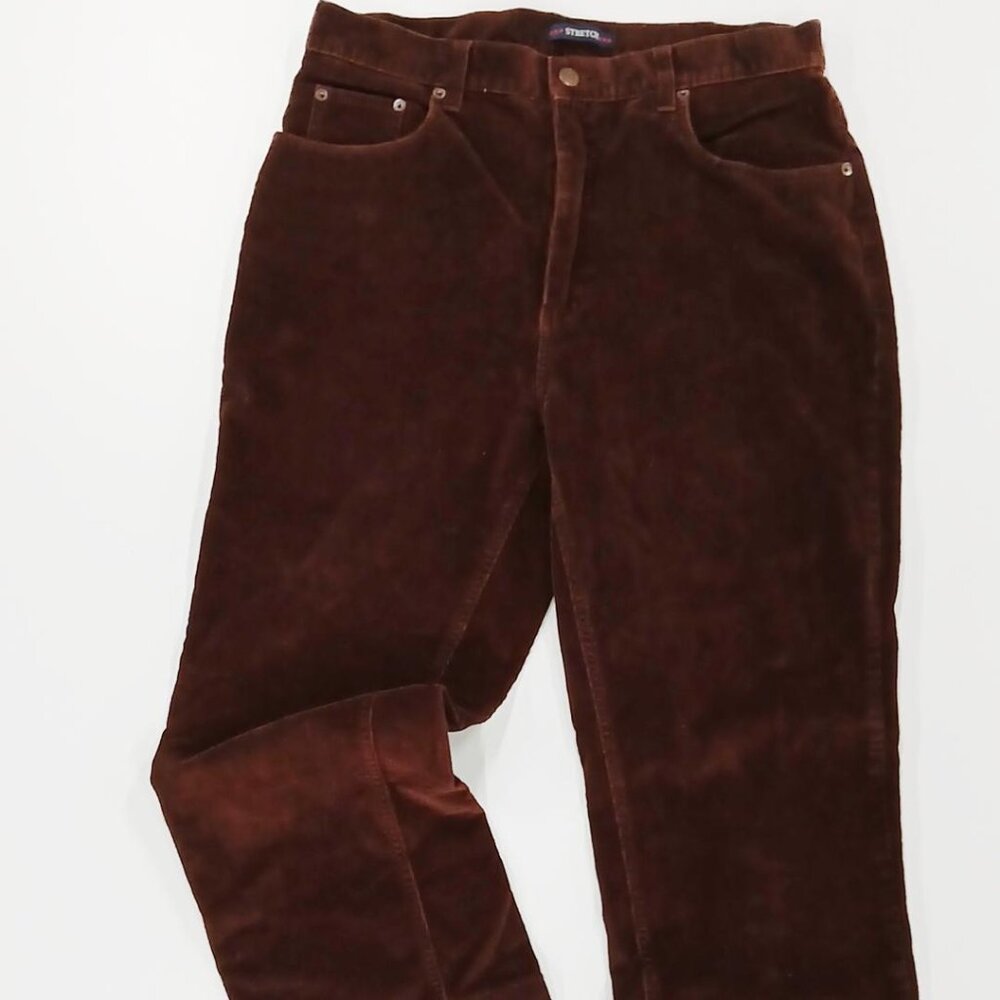 Women's VTG Bill Blass Merlot-Mocha Super Soft Stretch Size 12 Corduroy Pants